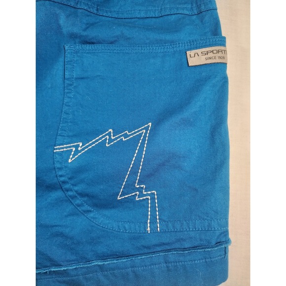 La Sportiva Climbing Shorts Womens Size XL Blue Stretch Organic Cotton Pull On - Picture 7 of 11
